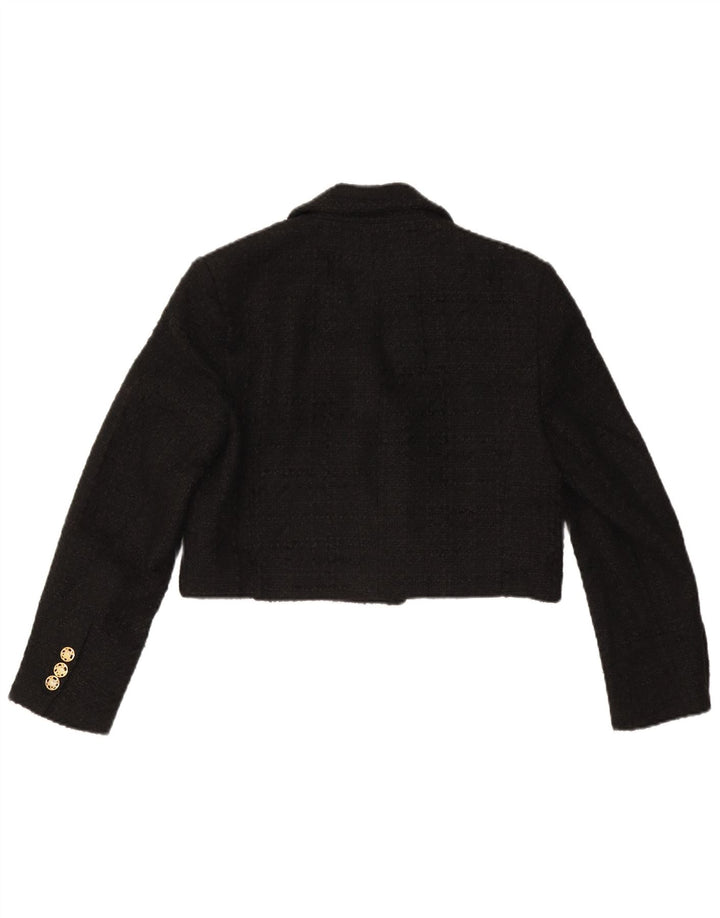 Damska marynarka Zara Crop Double Breasted Jacket UK 16, duży, czarny poliester