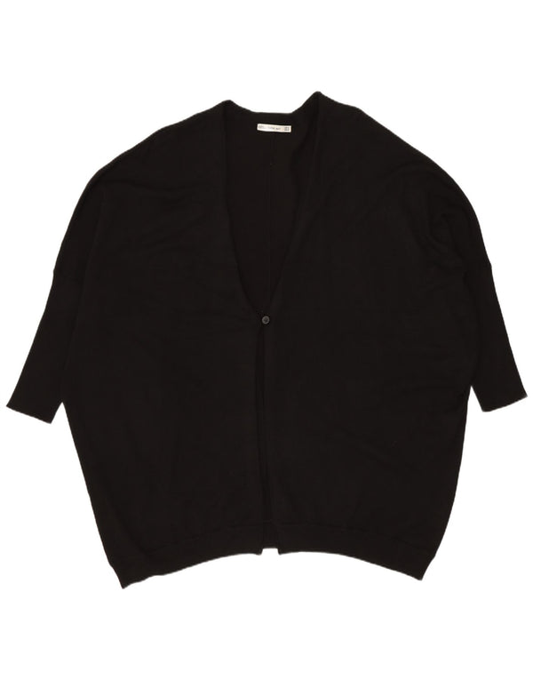 Damski sweter oversize z rękawem 3/4 Zara UK 14, średni czarny