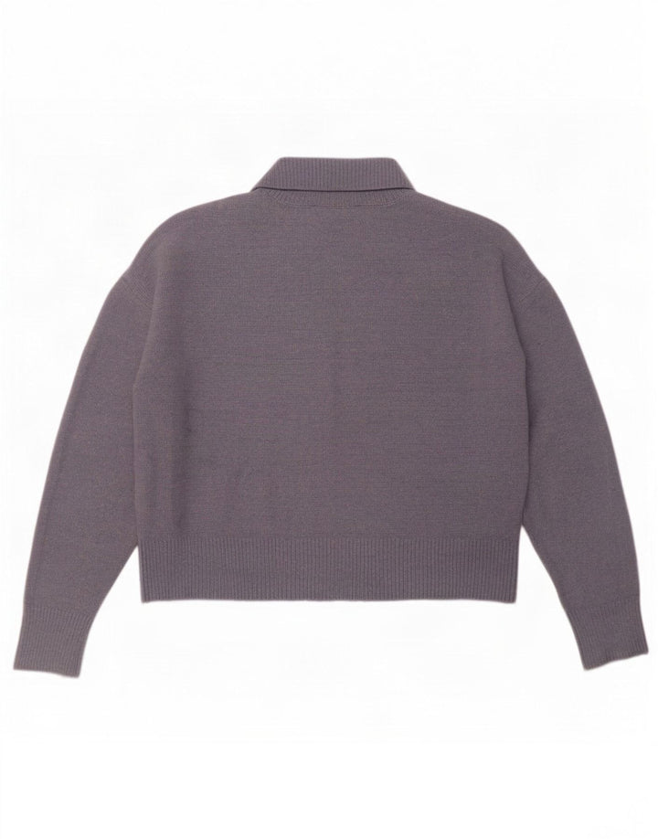 Damski sweter Zara Crop Oversize z golfem UK 14 Średni niebieski