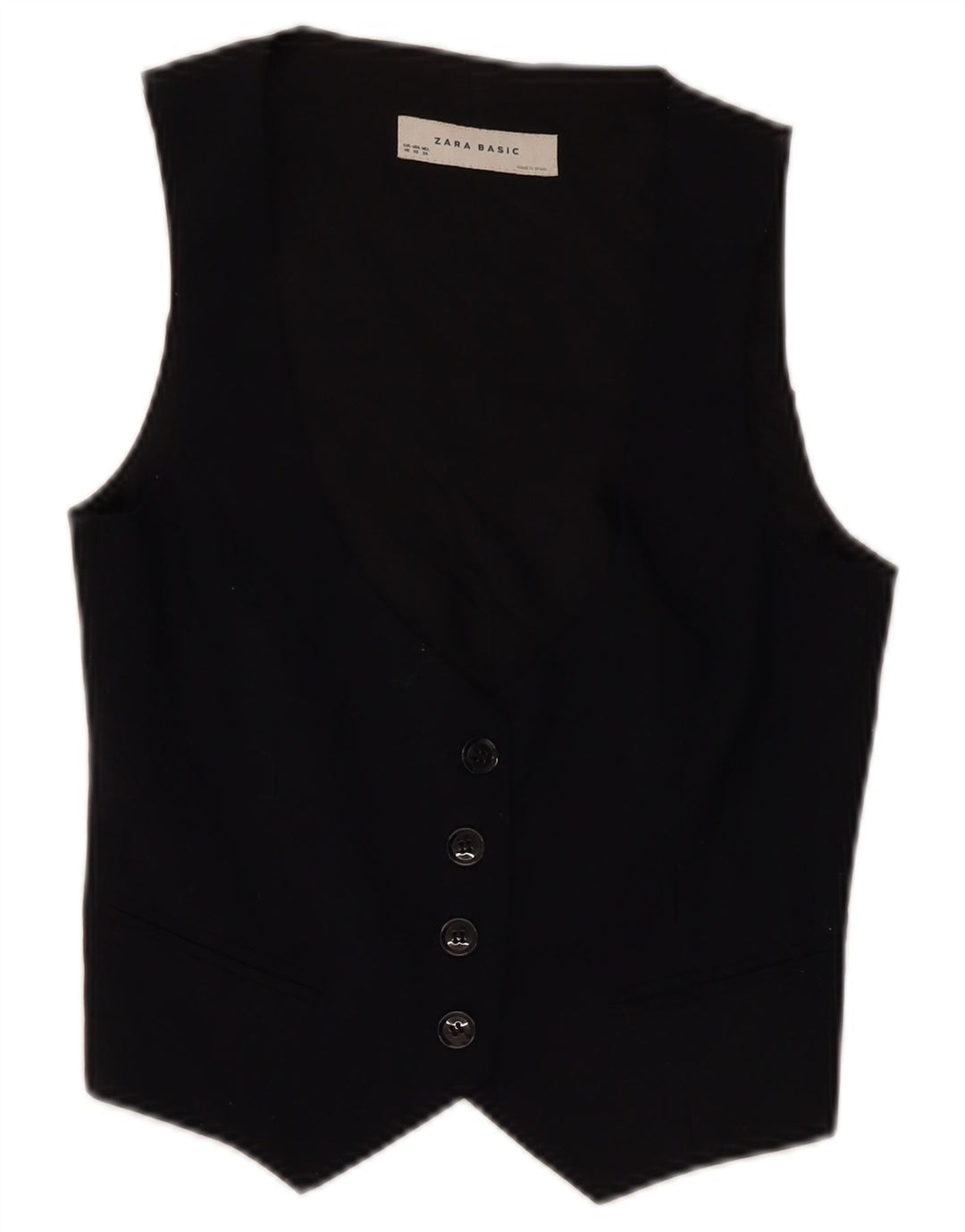 Damska kamizelka Zara UK 6 XS, czarna, poliester
