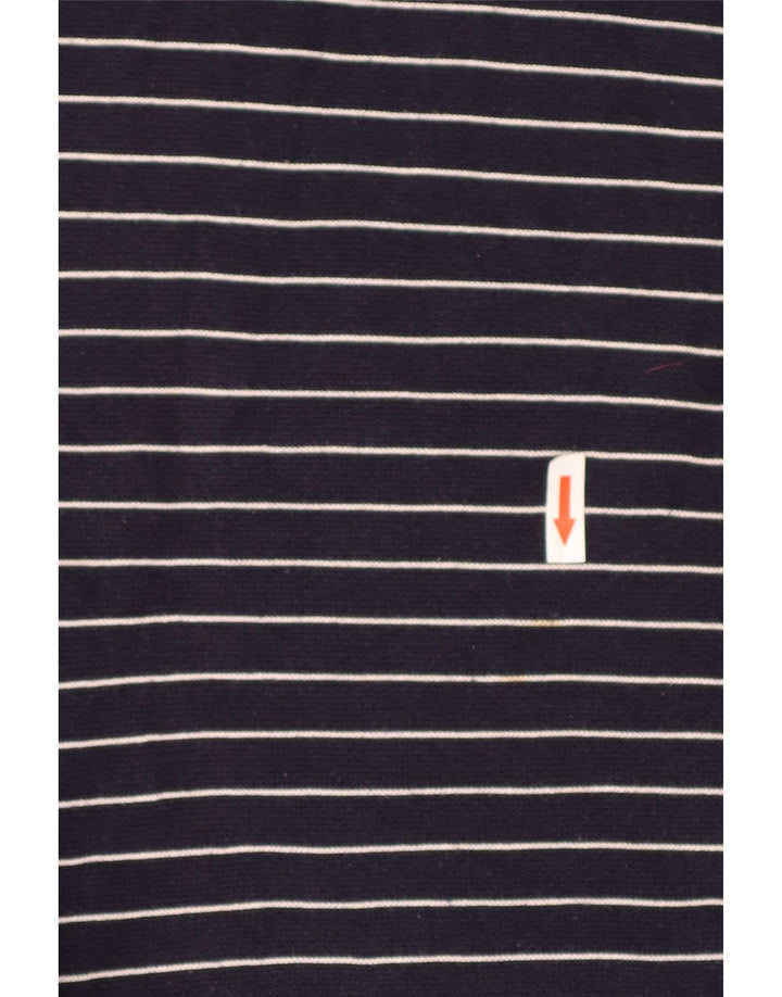 Męski sweter Lacoste z dekoltem w kształcie litery V, rozmiar 4, średni granatowy w paski