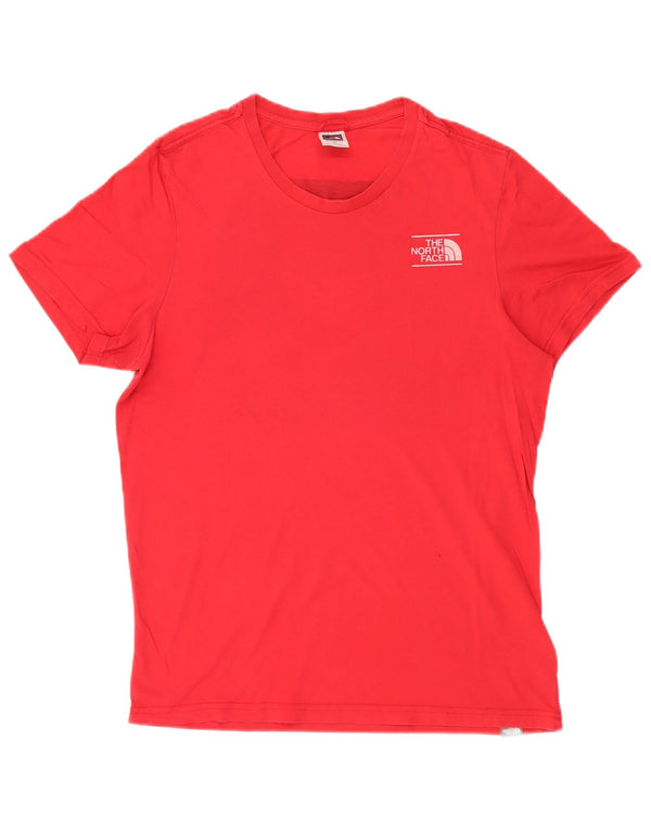 Męski T-shirt z grafiką The North Face, mały, czerwony, bawełniany