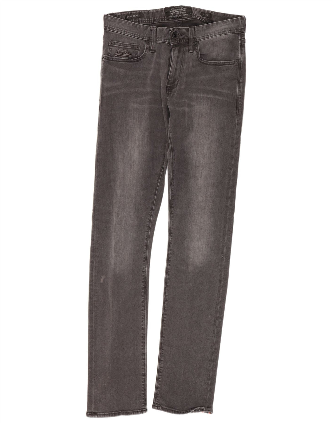 Męskie jeansy Superdry Slim W29 L32 Szara bawełna