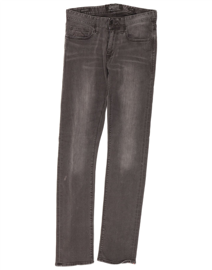 Męskie jeansy Superdry Slim W29 L32 Szara bawełna