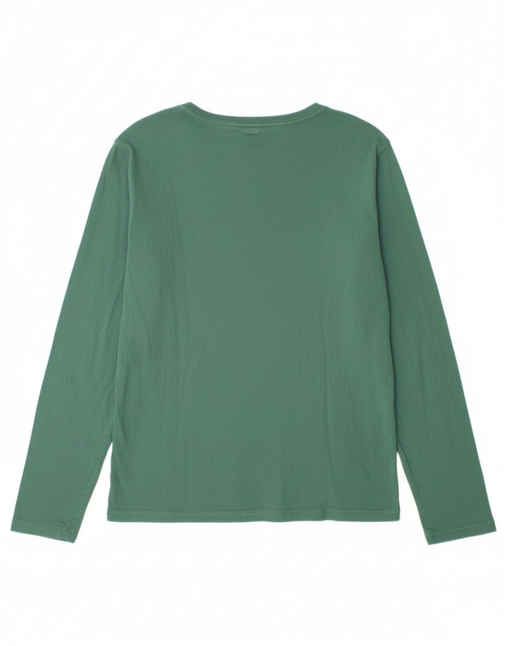 TOMMY HILFIGER Mens Graphic Top Long Sleeve Medium Green Cotton
