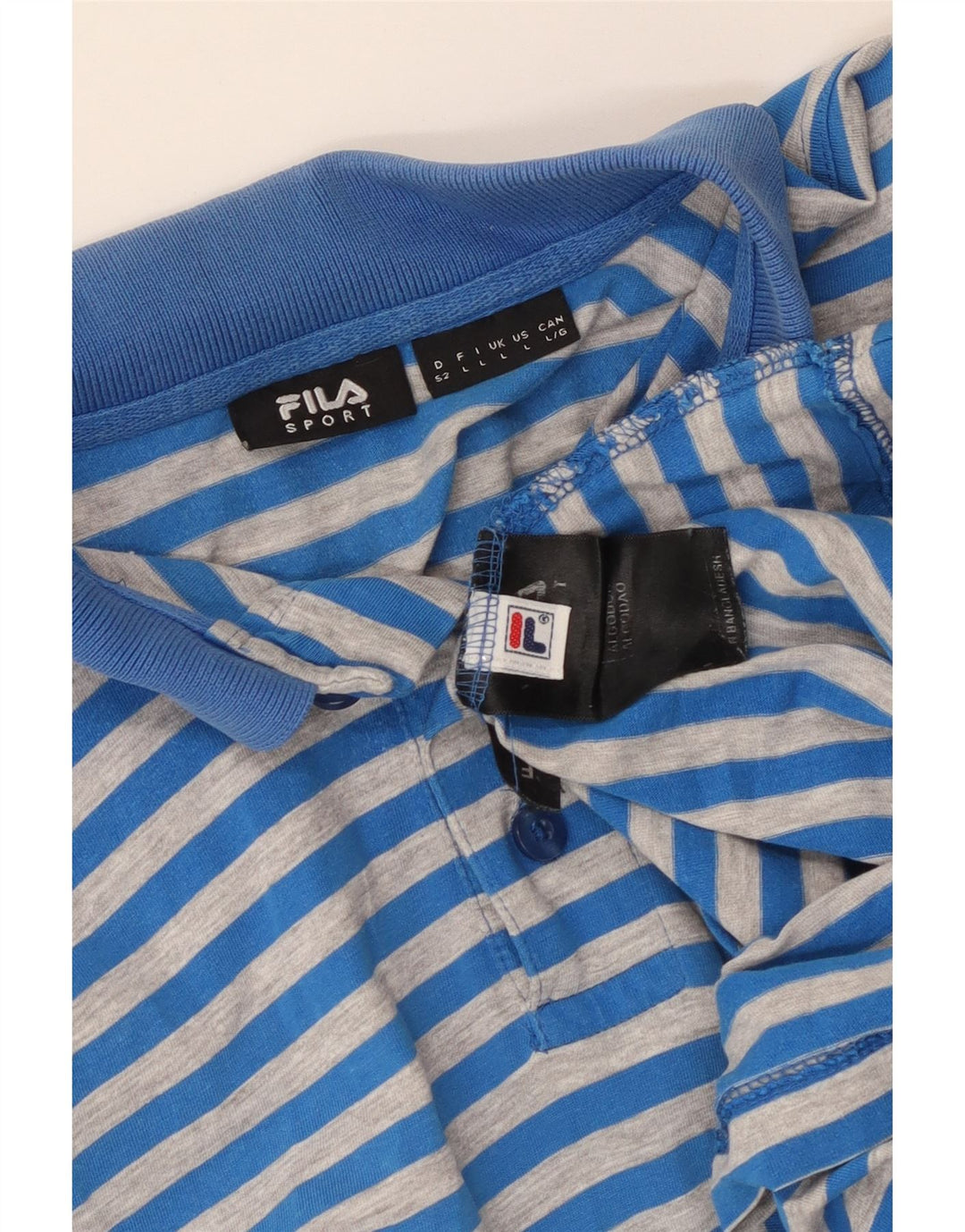 Męska koszulka polo Fila, duża, niebieska, bawełniana w paski