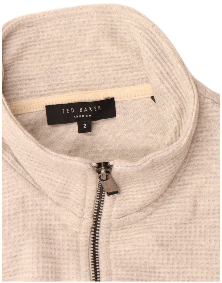 Męski sweter Ted Baker z zamkiem błyskawicznym, rozmiar 2, mały, szary, bawełniany