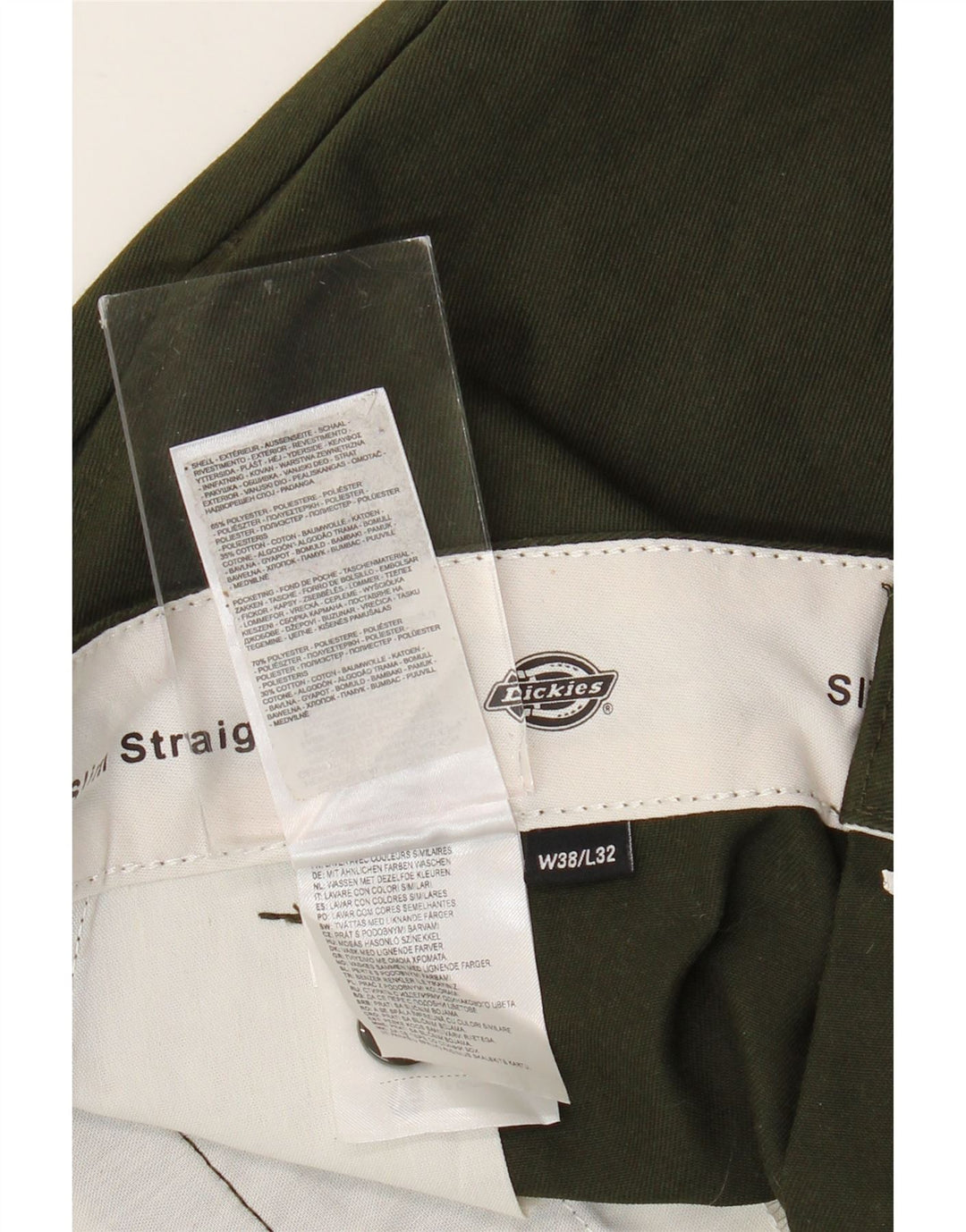 Męskie spodnie typu chino, slim, proste, DICKIES W38 L32 Khaki, poliester