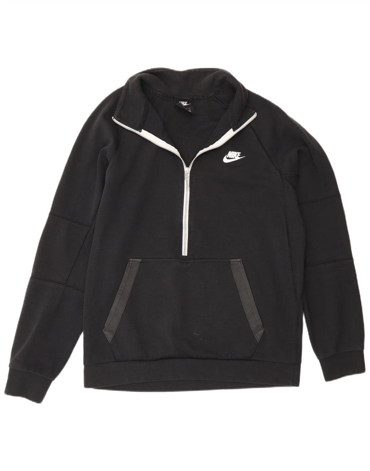 Męska bluza z zamkiem błyskawicznym Nike, średnia, czarna, bawełniana