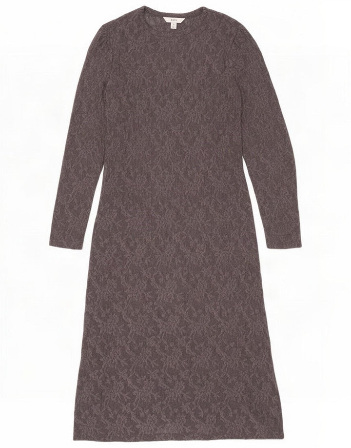 Marks & Spencer Damska sukienka maxi UK 12 Średni szary kwiatowy poliester