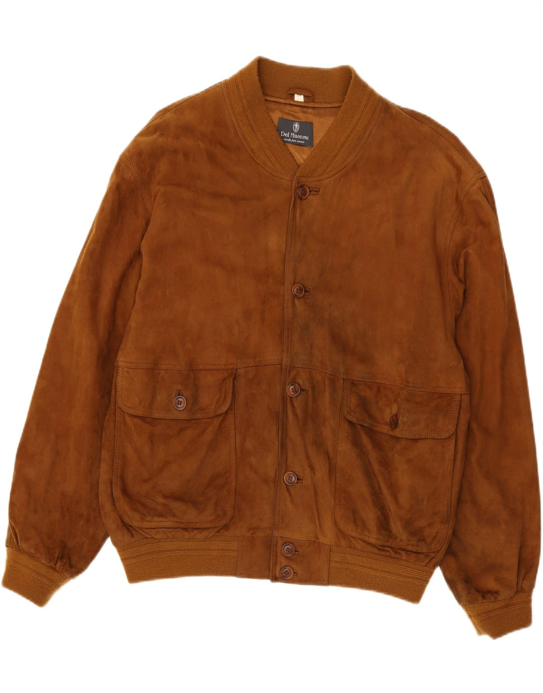 Vintage męska zamszowa kurtka bomber IT 54 2XL brązowa skóra