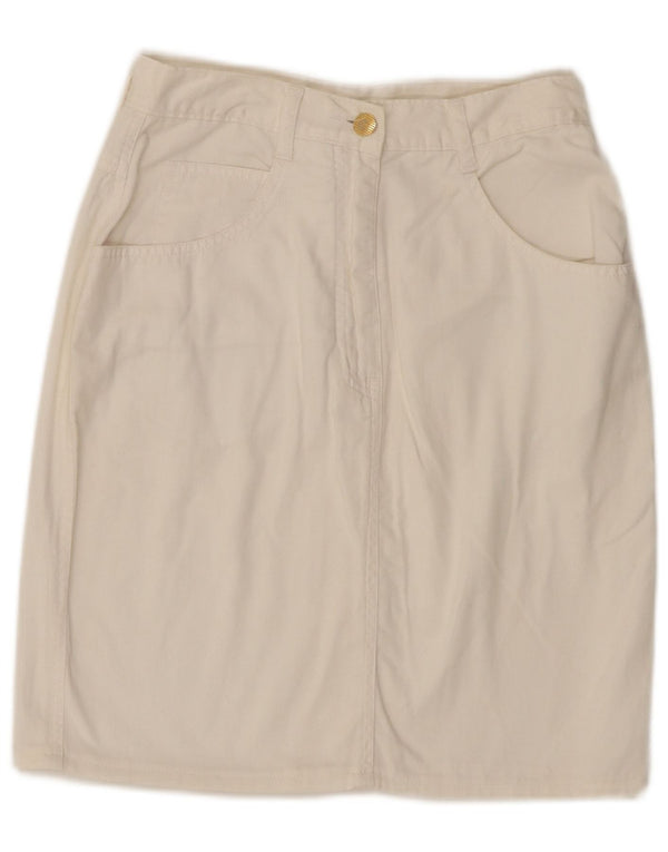 Alba Moda Damska spódnica dżinsowa z wysokim stanem UK 12 Medium W26 Biała