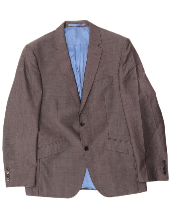 Marks & Spencer Mens 2 Button Blazer Jacket UK 38 Medium Grey Wool