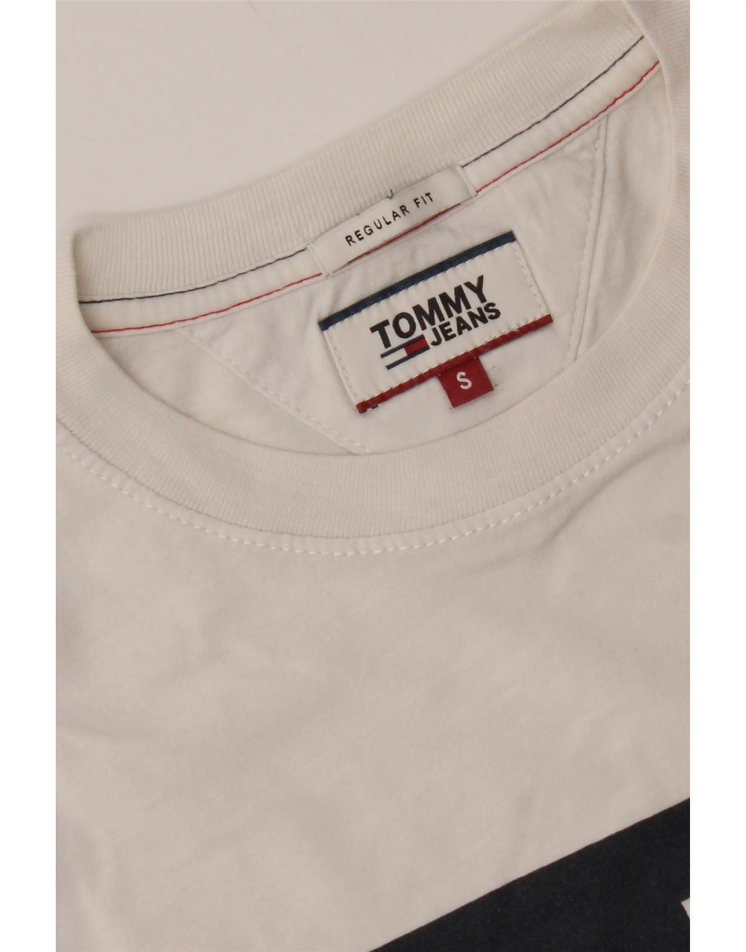 Męski T-shirt TOMMY HILFIGER z grafiką, mały, biały, z blokami kolorów