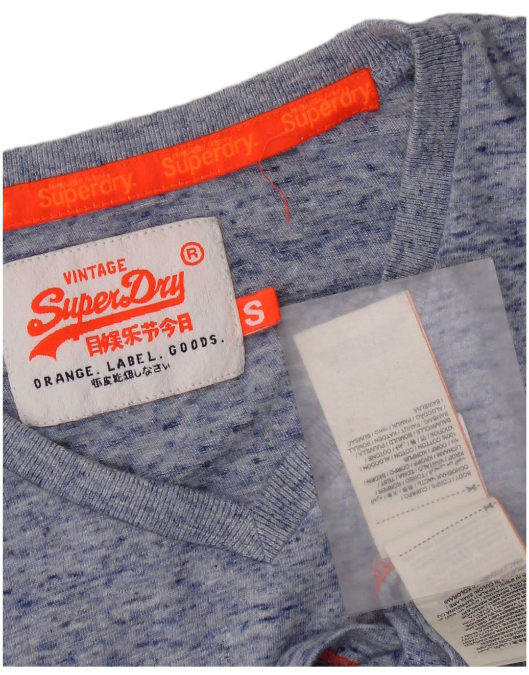T-shirt męski Superdry, mały, niebieski, bawełniany w cętki