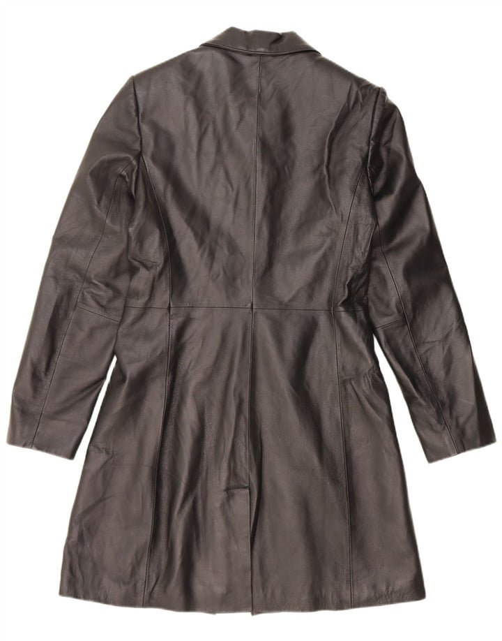 CONBIPEL Womens Leather Coat IT 44 Medium Black Leather
