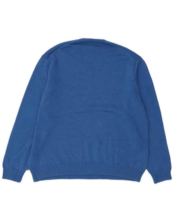 Męski sweter Marks & Spencer Blue Harbor z dekoltem w kształcie litery V, 2XL, niebieski, bawełniany