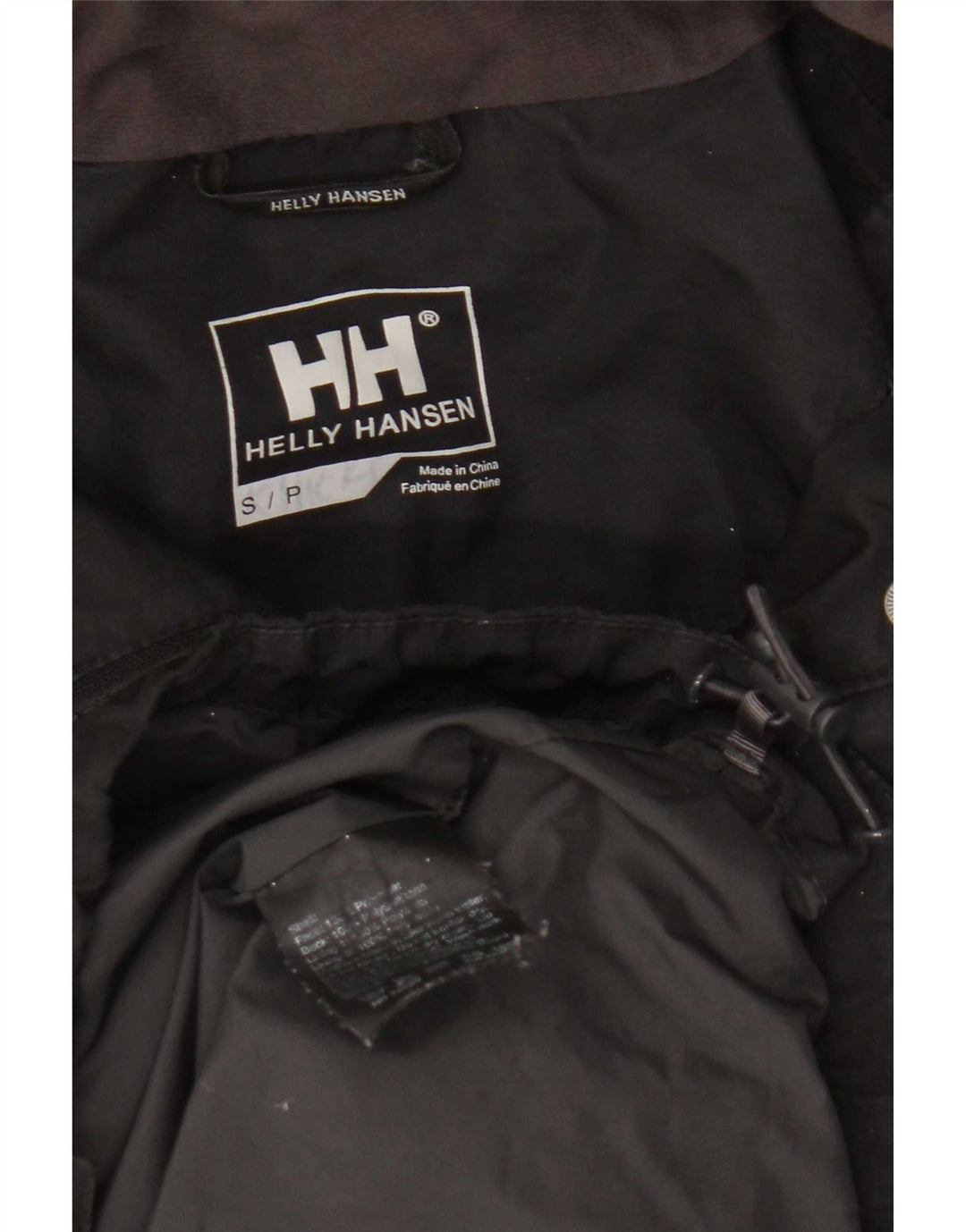 Damska kurtka wiatrówka z kapturem Helly Hansen UK 10, mała, czarna, poliester