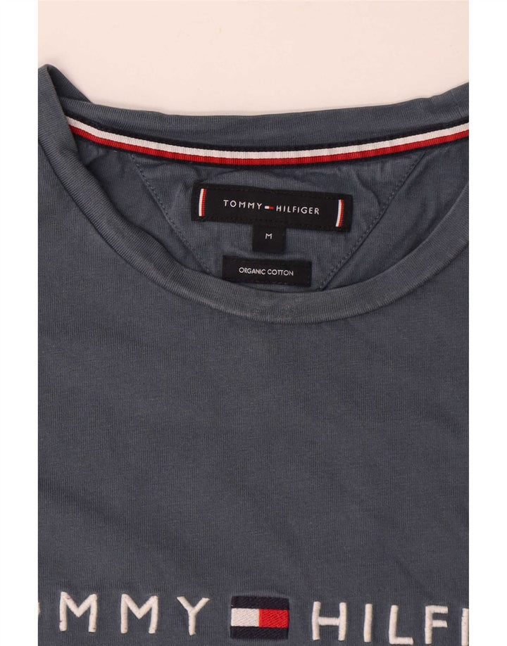 Męska koszulka z grafiką Tommy Hilfiger, średnia szara bawełna