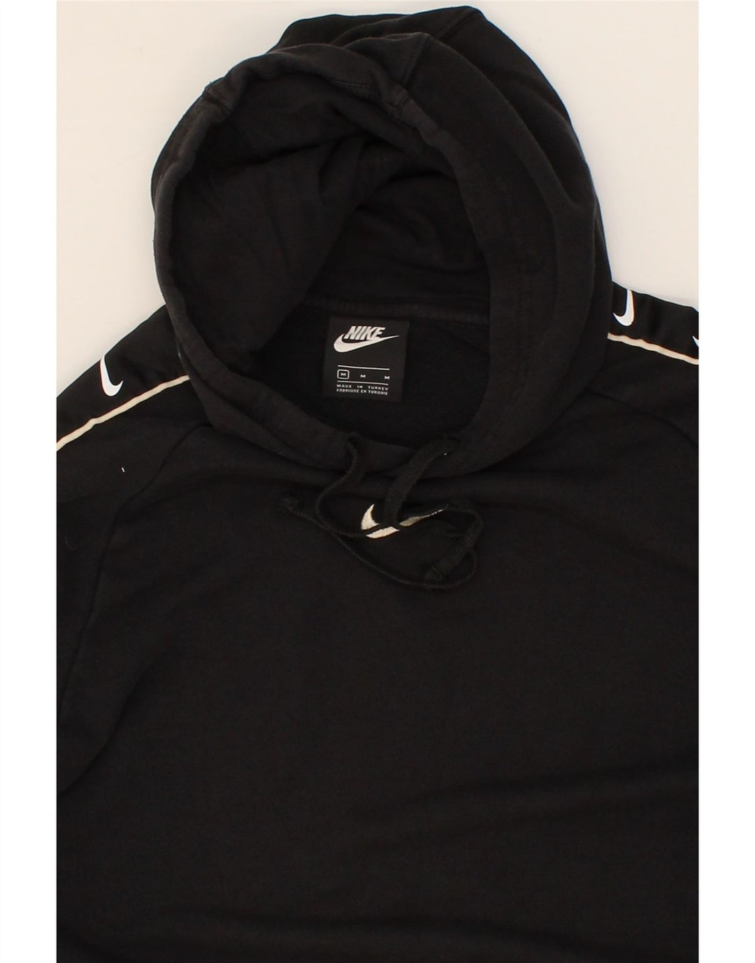 Męski sweter z kapturem NIKE z grafiką, średni czarny, bawełniany