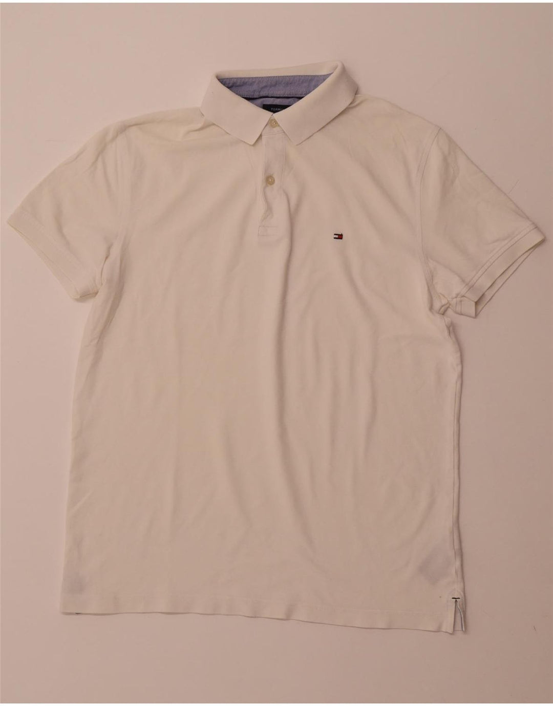 Męska koszulka polo slim fit TOMMY HILFIGER, duża, biała, bawełniana