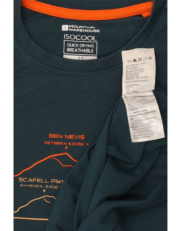 Męski T-shirt z grafiką Mountain Warehouse IsoCool, mały, zielony, bawełniany