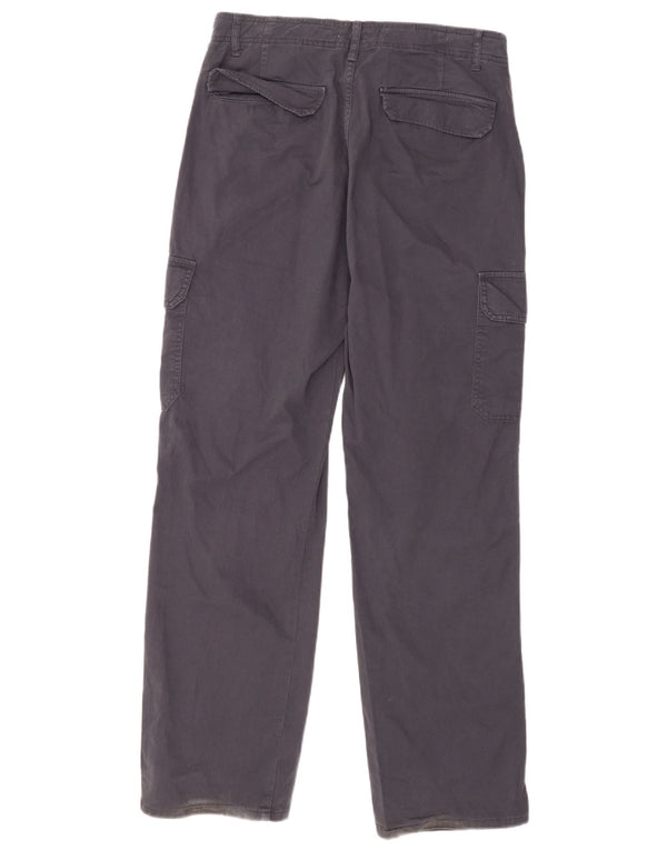 Spodnie damskie Zara Straight Cargo EU 42 Large W32 L30 Granatowa bawełna