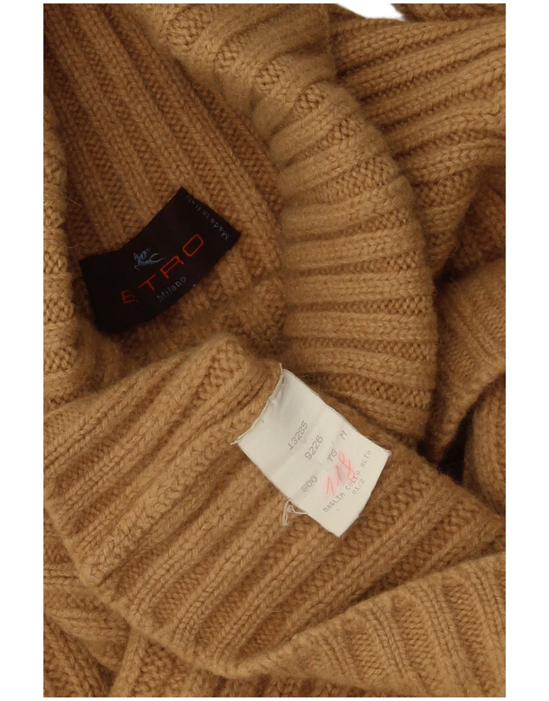 Sweter damski Etro z wywijanym dekoltem UK 14 średni beż