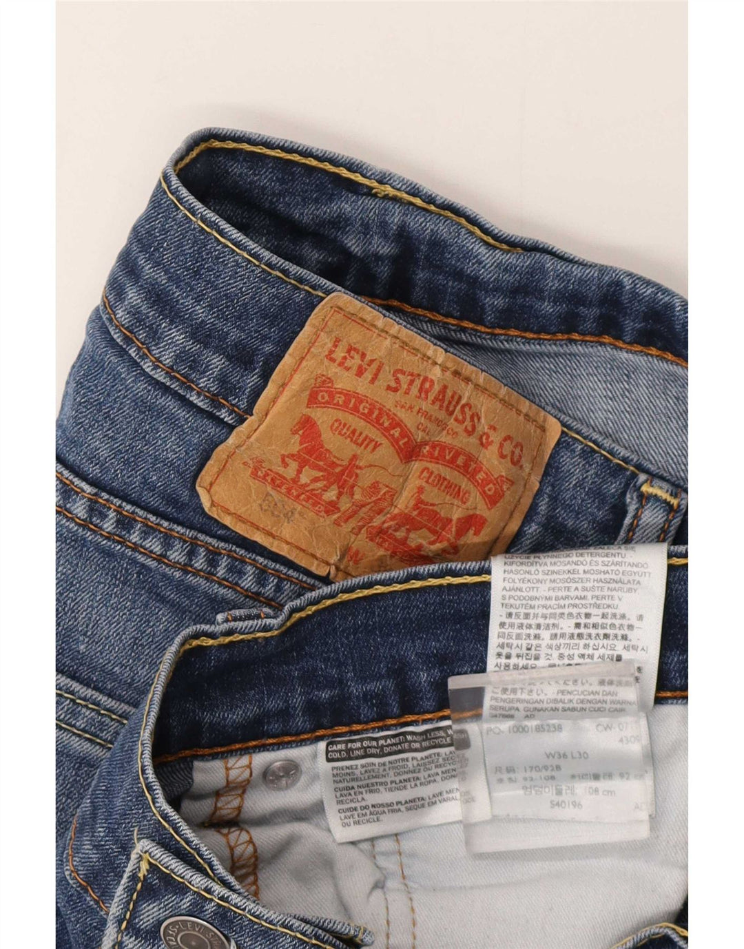 Męskie jeansy Levi's 504 Straight W36 L30 Niebieskie bawełniane