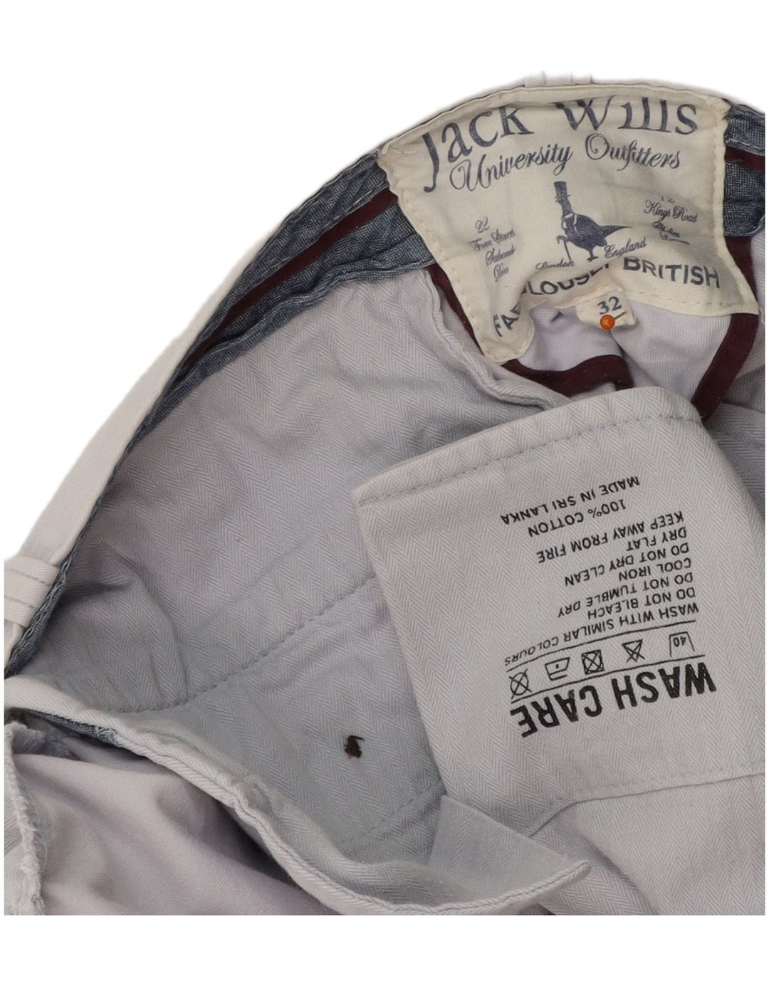 Męskie spodenki Chino JACK WILLS W32 Średnioniebieskie, bawełniane