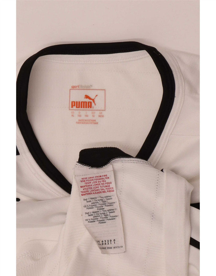 Chłopięcy T-shirt Puma Regular z grafiką, 11-12 lat, biały, z blokami kolorów