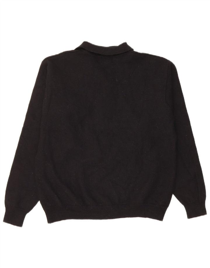 Męski sweter polo Eddie Bauer, średnia czarna wełna