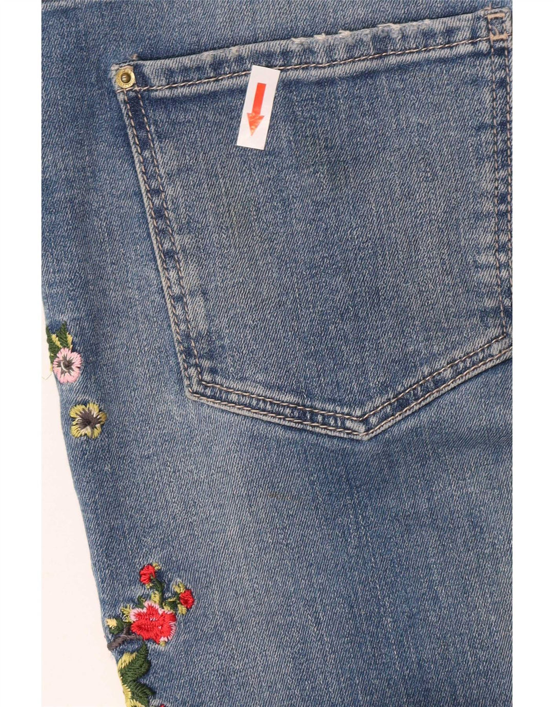 Marks & Spencer Damskie jeansy slim UK 12 Medium W32 L28 Niebieskie kwiaty