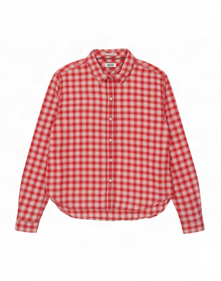 Koszula damska Tommy Hilfiger UK 14, bawełniana w średnią czerwoną kratkę