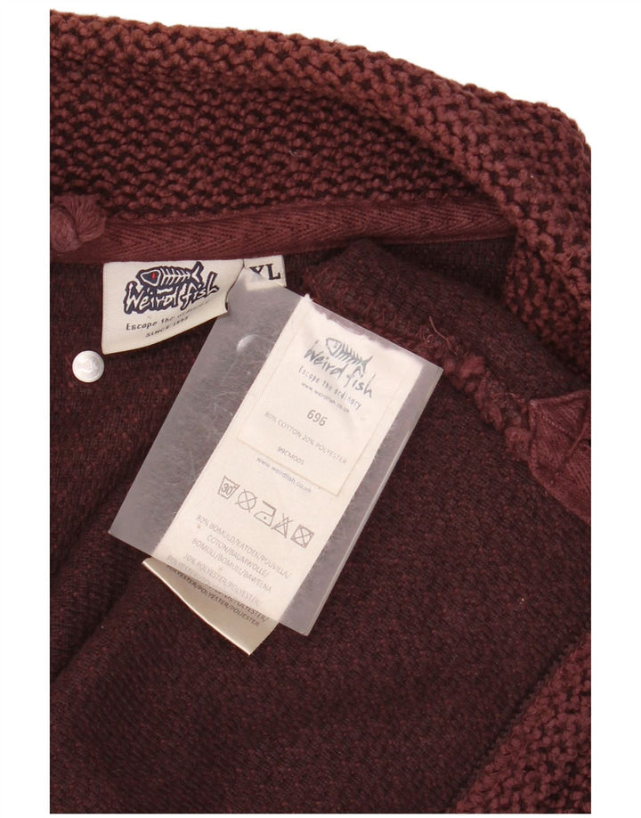 Męska bluza z zamkiem błyskawicznym WEIRD FISH XL, bordowa, bawełniana