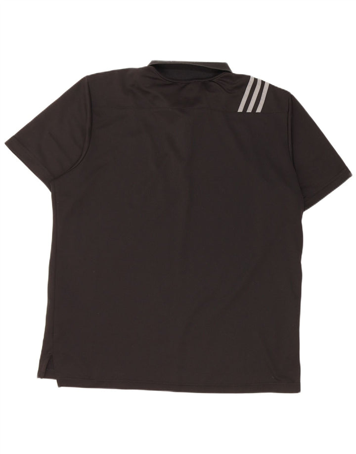 Męska koszulka polo do golfa Adidas, duża, czarna, z poliestru