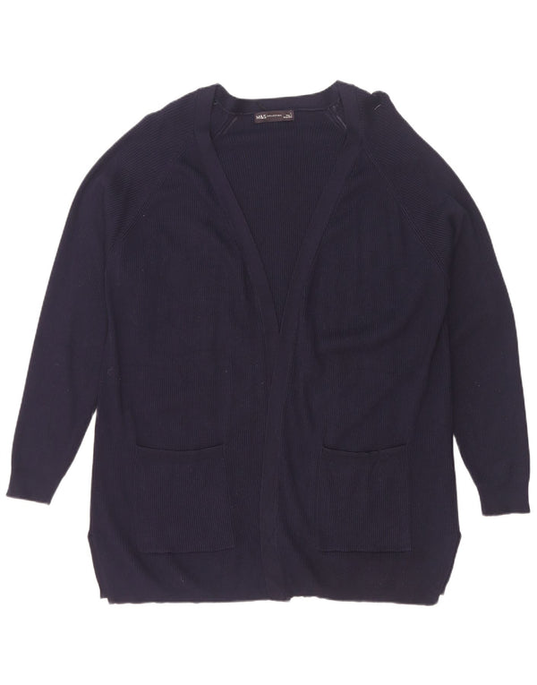 Marks & Spencer Damski sweter rozpinany UK 14, duży, granatowy, wiskoza