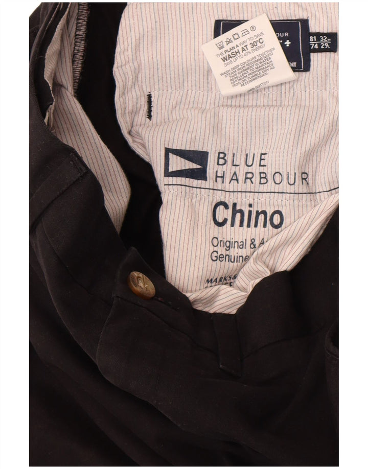 Męskie spodnie chino Marks & Spencer Blue Harbor Straight W32 L29 czarne