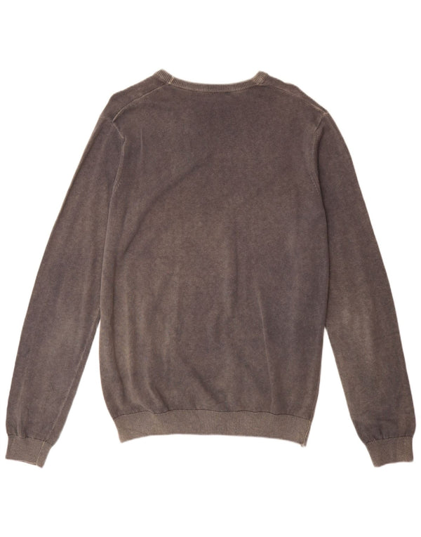 Męski sweter z dekoltem w łódkę Calvin Klein Jeans XL, szary, bawełniany