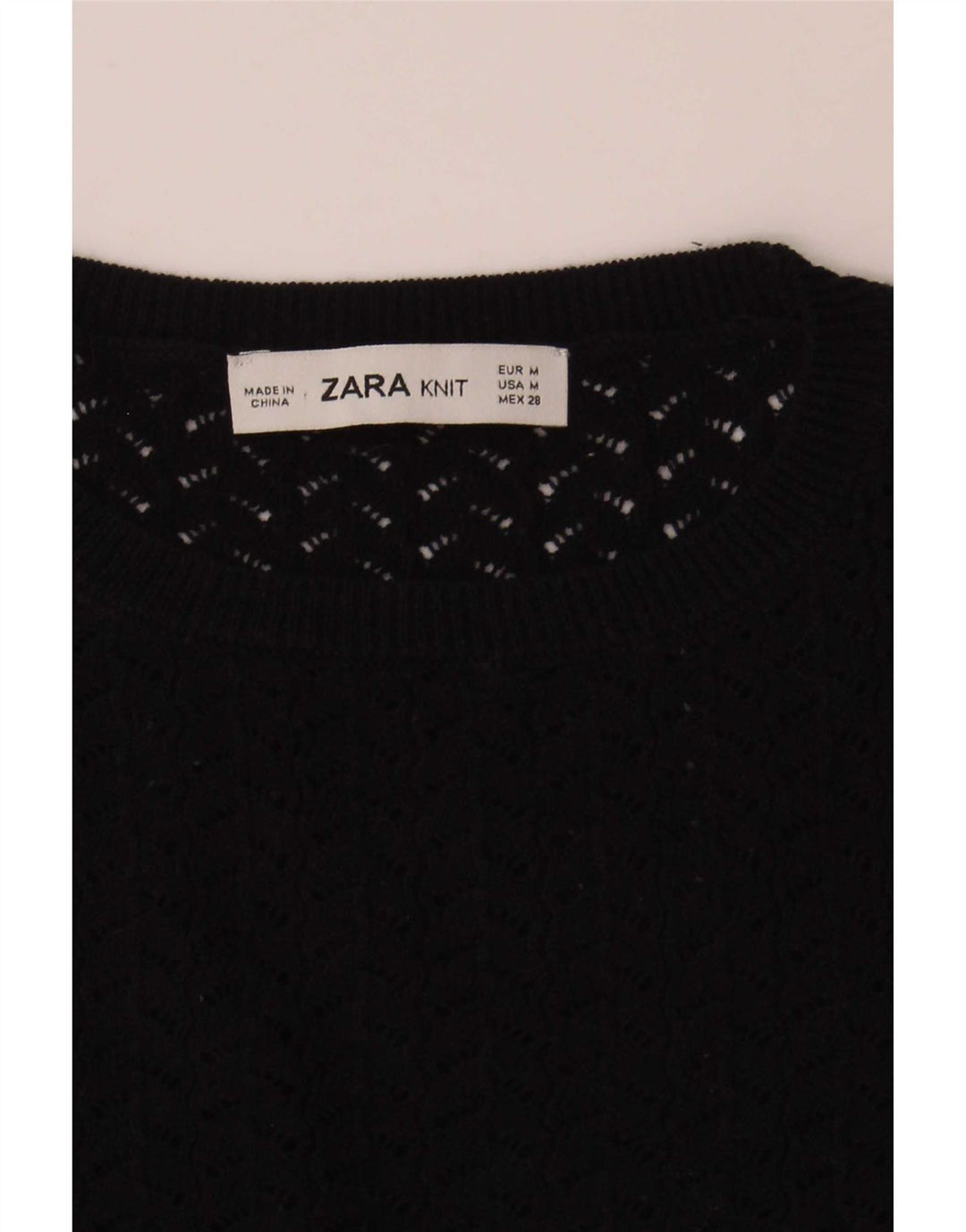 Damska bluzka z krótkim rękawem Zara UK 12 w średnie granatowe paski