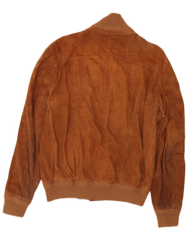 Vintage męska zamszowa kurtka bomber IT 50 duża brązowa skóra