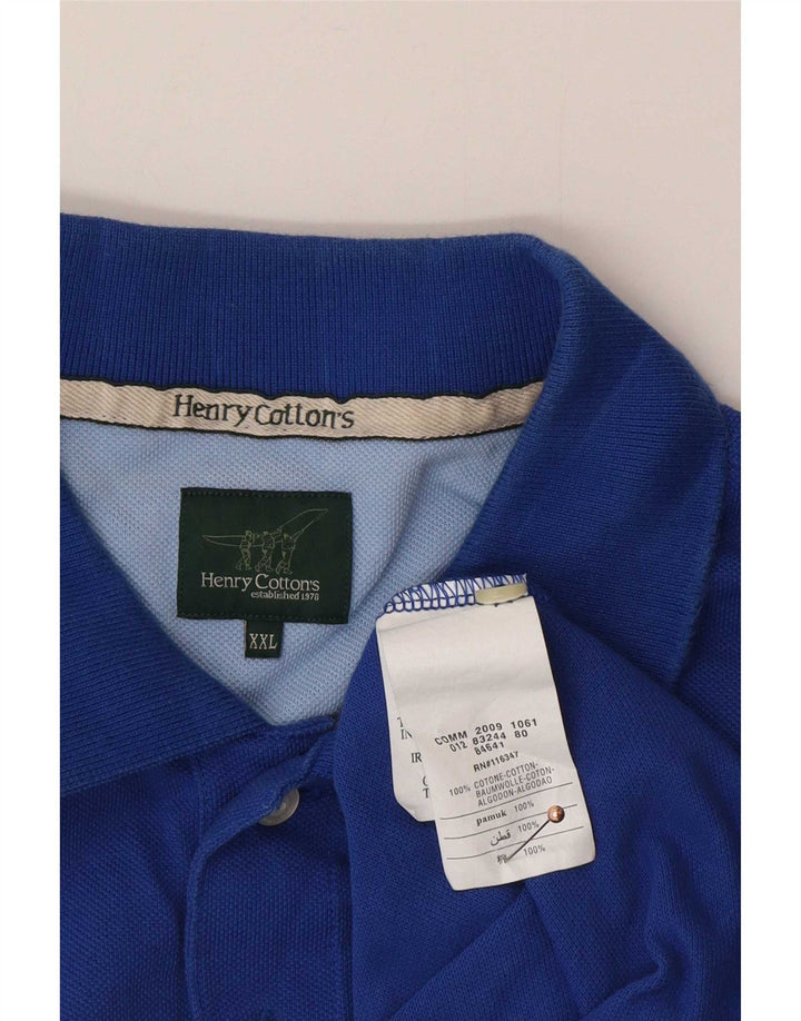 Męska koszulka polo Henry Cottons 2XL, niebieska bawełna