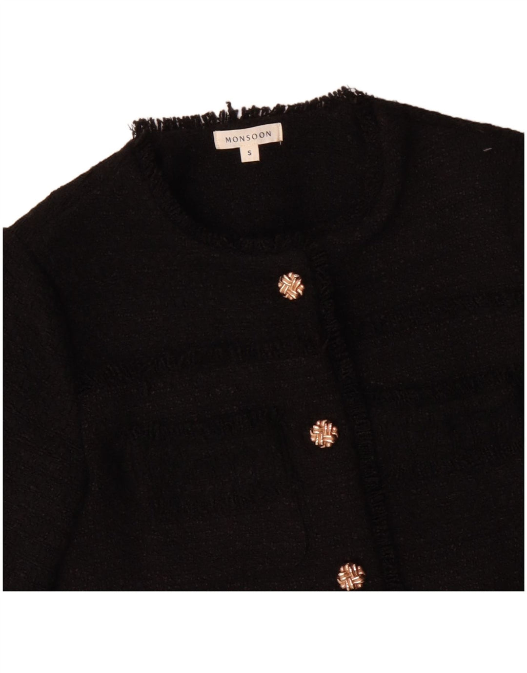 Damska marynarka MONSOON zapinana na 5 guzików UK 10, mała, czarna, poliester