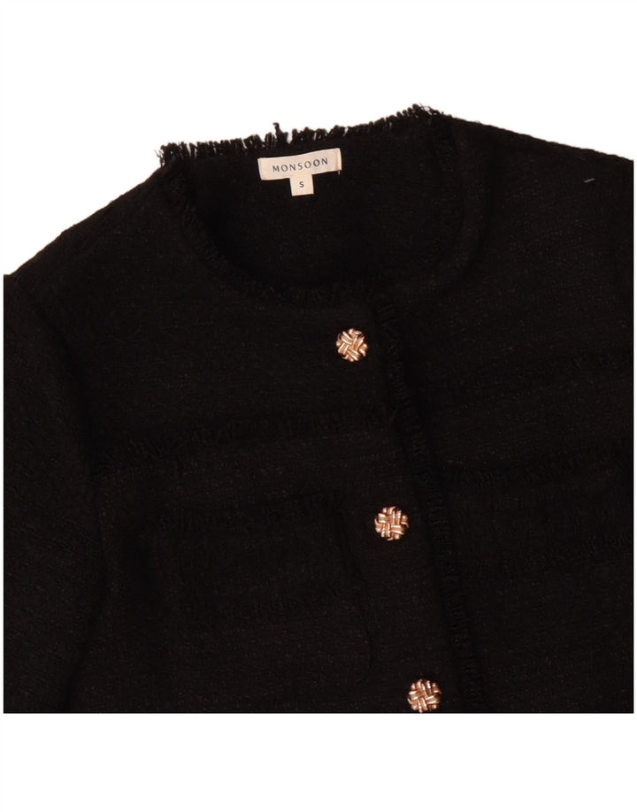 Damska marynarka MONSOON zapinana na 5 guzików UK 10, mała, czarna, poliester