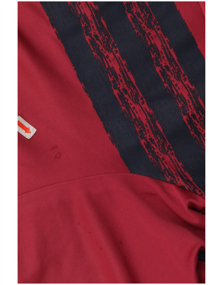 Męska koszulka polo Adidas Primegreen, duża, poliestrowa w czerwone paski