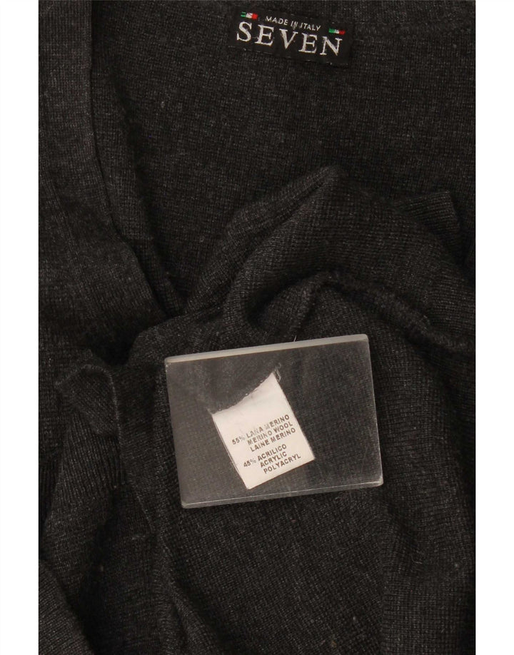 Vintage męski sweter rozpinany XL szara wełniana w paski