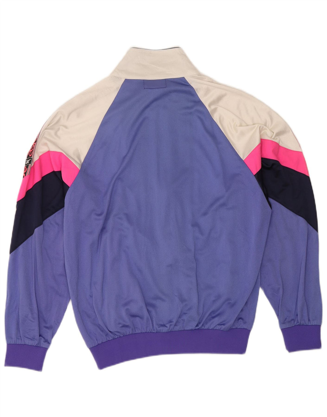 ASICS Womens Graphic Tracksuit Top Jacket UK 18 XL Purple Colourblock