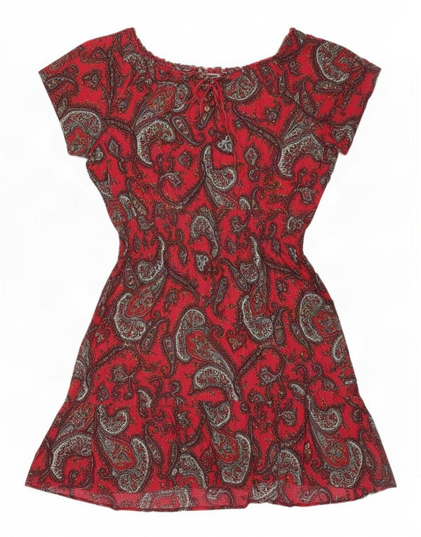 Damska sukienka o linii A Fat Face UK 20 XL Czerwona wiskoza Paisley