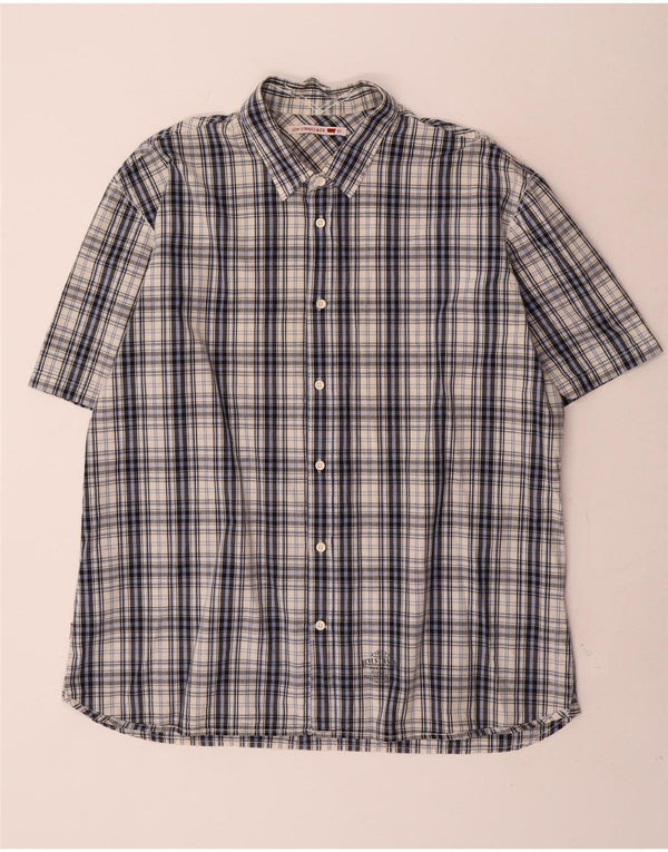 Koszula męska z krótkim rękawem Levi's 2XL, bawełniana niebieska kratka