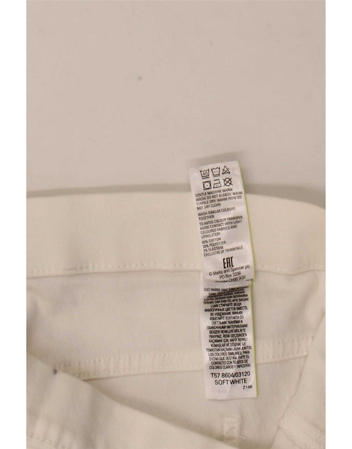 Marks & Spencer Damskie jeansy Jegging UK 12 Medium W32 L28 Biała bawełna